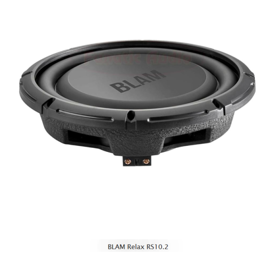 BLAM Relax RS10.2 1-cewkowy głośnik niskotonowy o średnicy 25cm/10cali do subwoofera samochodowego - 150/300W, Impedancja 2 Ohm. EXTRA SLIM AIR FREE